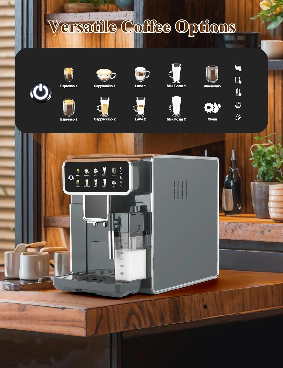 

Fully Automatic Coffee Maker with Built-in 3-Level Grinder Coffee Machines with Self-Cleaning Function 12 Cup Coffee Machine·New