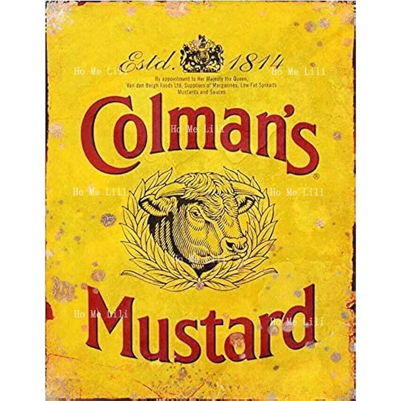 Retro Colmans Mustard Vintage Advertising Plaque Bar Man Cave Home Bedroom Office Kitchen Gift Metal Sign