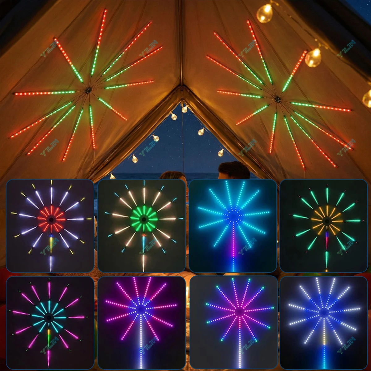 RGBIC Firework LED Strip Light Bluetooth APP Control USB 5V Neon Strip Lamp Party Decoration Music Sync Bedroom Decor Lights