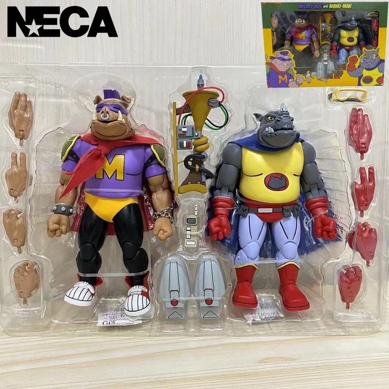 Genuine Neca 54293 Ninja Turtle Pig And Rhinoceros Man Action Figure Toy Collection Model Gift