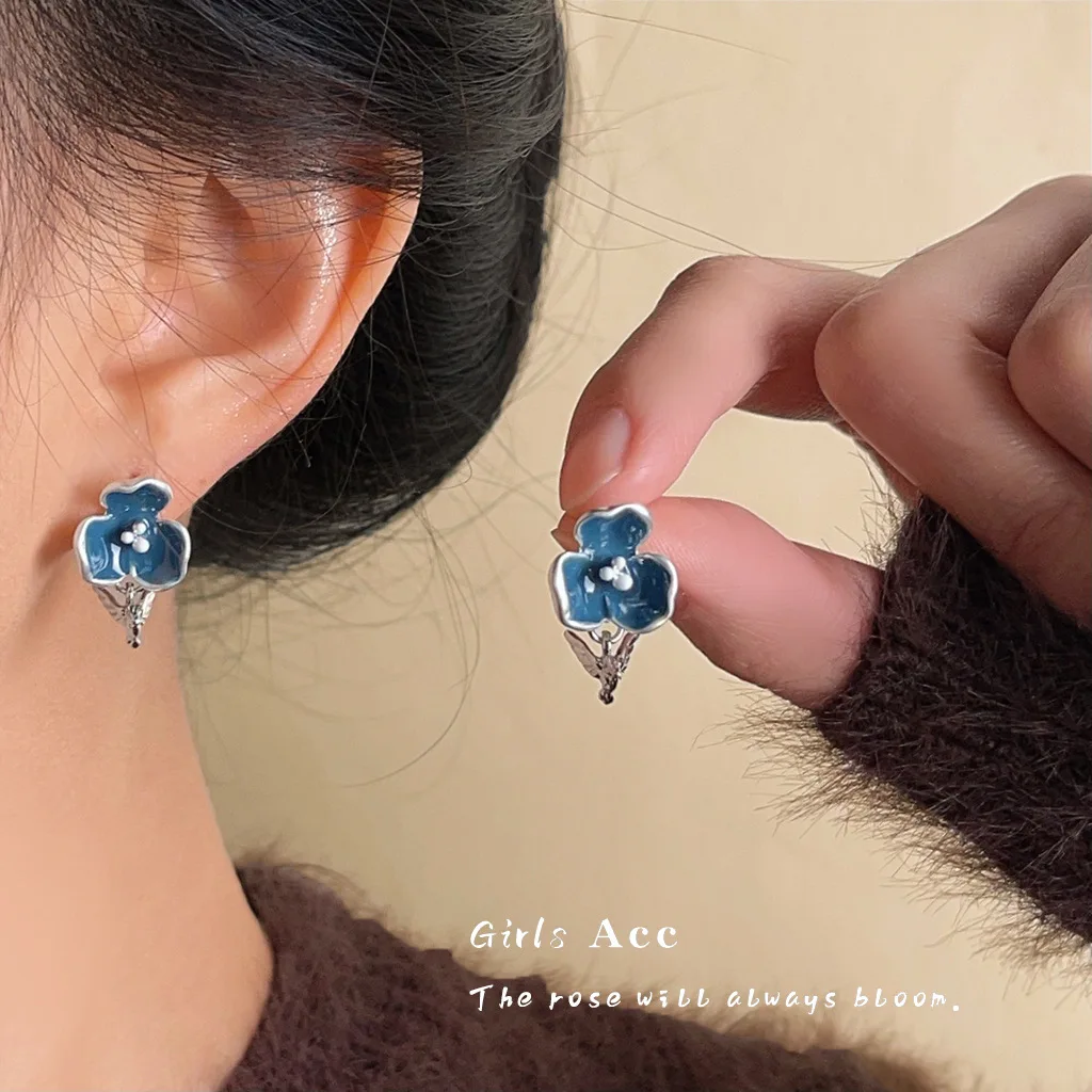 العصرية الأزرق التدرج الاكريليك الأقراط 2025 رائجة البيع موضة بالتنقيط النفط أقراط تصميم فريد مجوهرات أنيقة #2