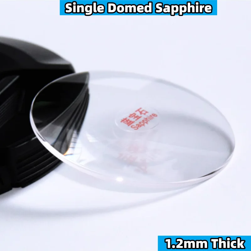 Single Domed Sapphire Watch Glass 1.2mm Edge Thickness Round Crystal 30-39.5mm Diameter Magnifying Len for Watch YZC101