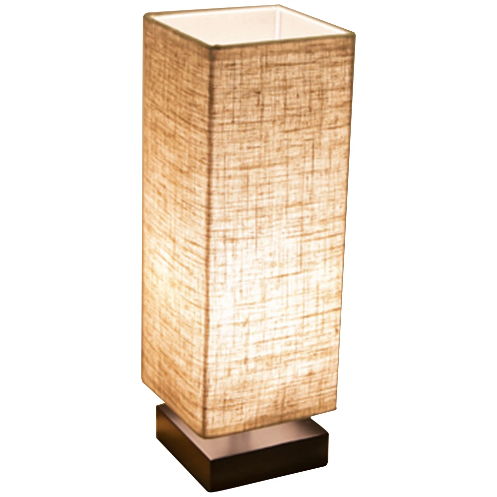 

E27 Black Base Linen Shade Table Lamp for Bedroom Living Room Home Desk Non Fabric Lampshade Mild Lighting Effect