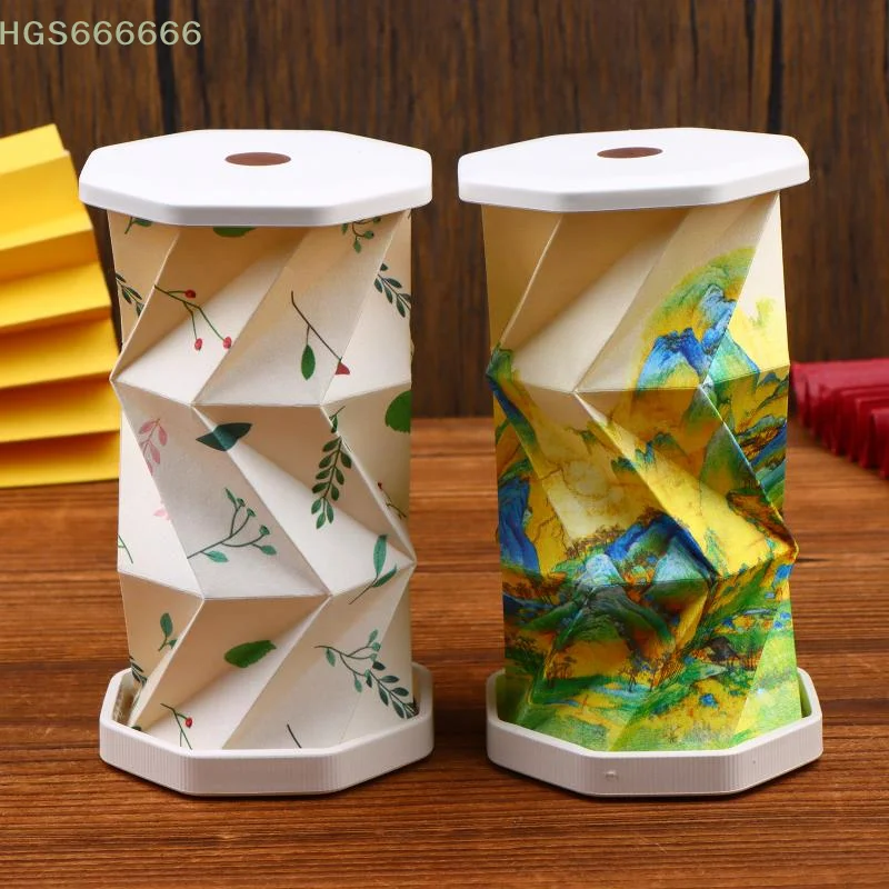Mini Paper Lantern Night Light USB Charging 3 Foldable Book Lamp for Bedroom Desk Reading Portable Gift