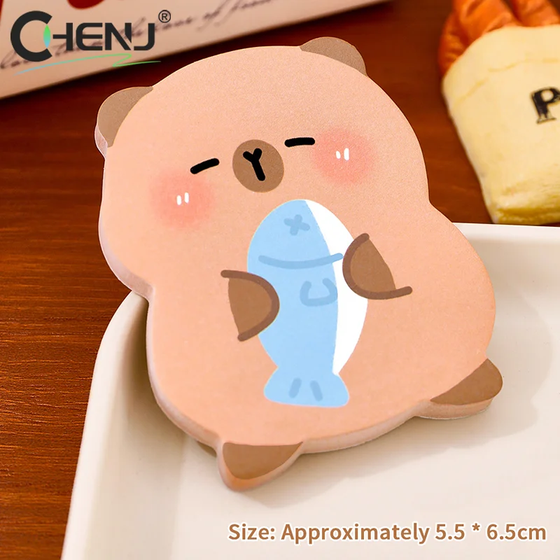 60 Lembar Catatan Tempel Capybara Berkualitas Tinggi, Lucu, Dapat Digunakan Kembali, Catatan Tempel Kartun, Alat Tulis Siswa