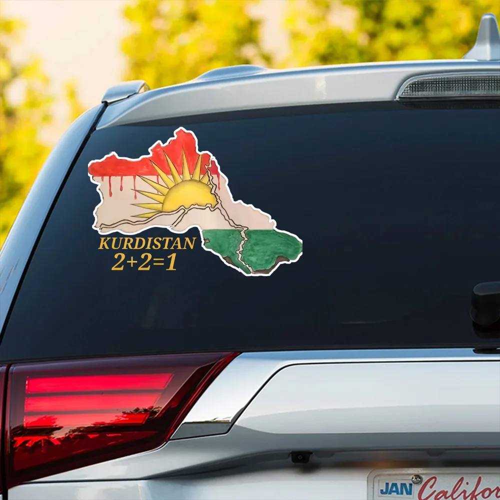 70084# Waterproof Car Sticker Vinyl Decal for Kurdistan Map，Perfect for Car, Laptop, and Window Decoration