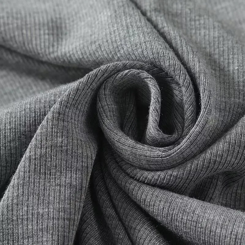 Jenny&Dave T-shirt estive slim fit tinta unita da donna T-shirt gilet a costine minimalista nordico per canotte basic da donna