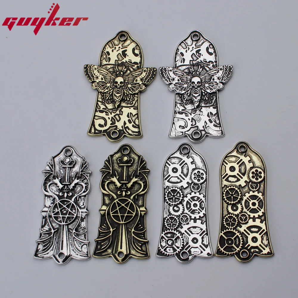 1 Pcs Guitar Head Cover 2 Holes Metal Guitar Truss Rod Cover For LP Style Guitar Parts Ancient Silve/Gold