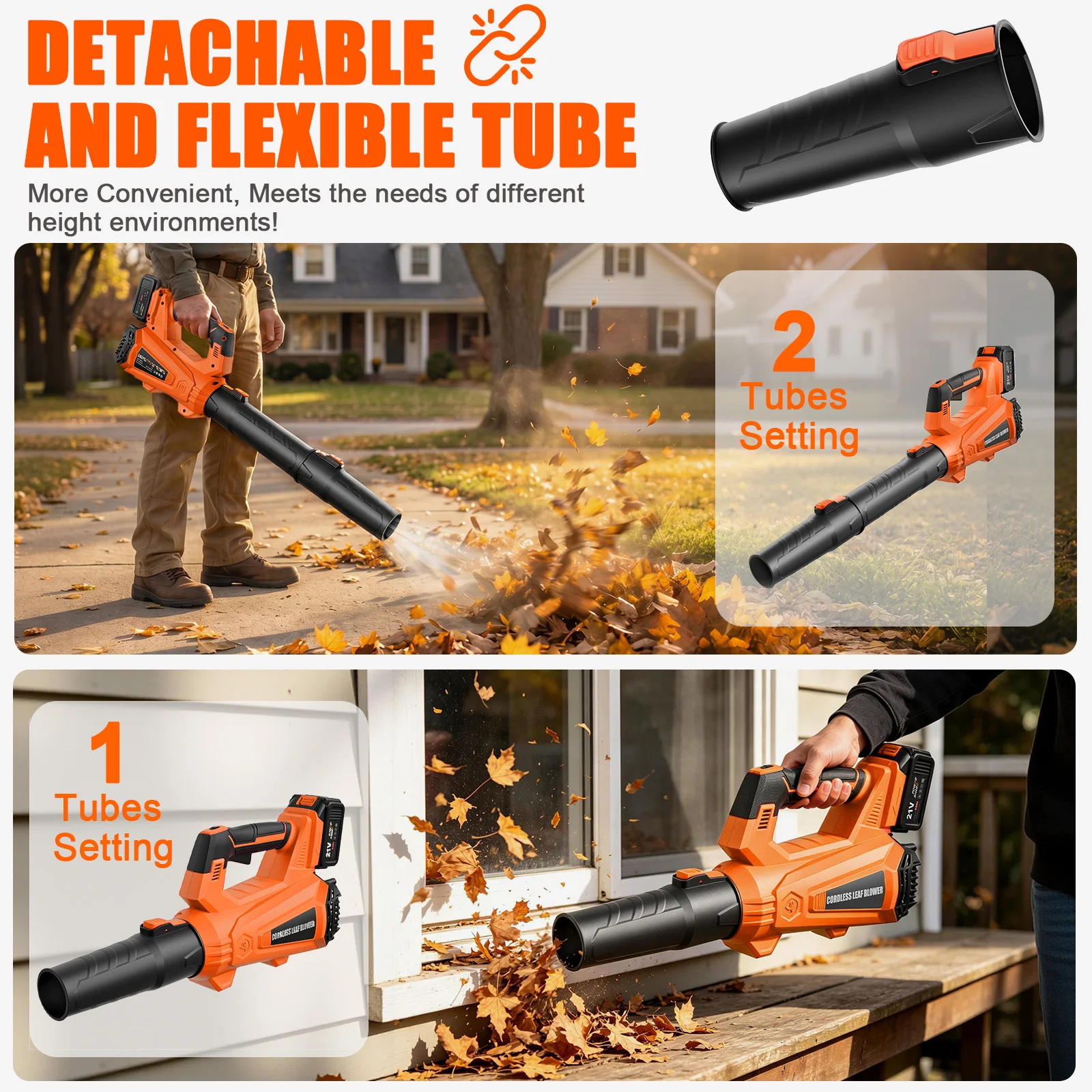 Cordless Electric Leaf Blower 930CFM/197MPH 19000RPM 6-Speed Handheld Blower With 2x4000mAh Batteries for Yard Care Leaves Dust & Light Snow