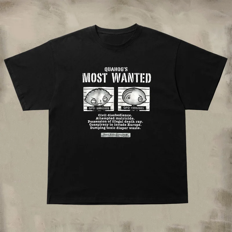 2025 نموذج جديد بيتر غريفين تي شيرت روك عادية الشارع الرياضة فضفاض حجم كبير الرجال تي شيرت كامل الفتاة تي شيرت الأزواج نفس النمط