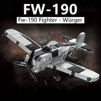 503PCS FW-190 fighter building blocks, classic WWII German airplane toy ornaments, boys' puzzle assembly children's gifts