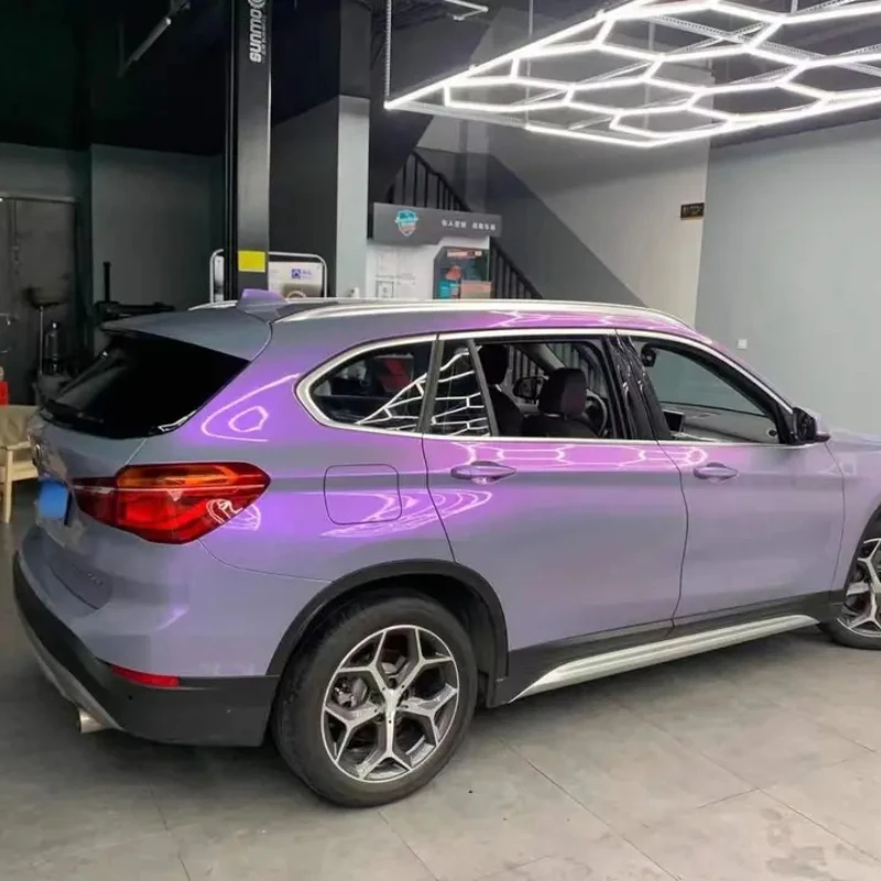 Chameleon Car Wrapping Vinyl Film Self Adhesive Matte Metallic DIY Decal Color Changing Decorative Protection