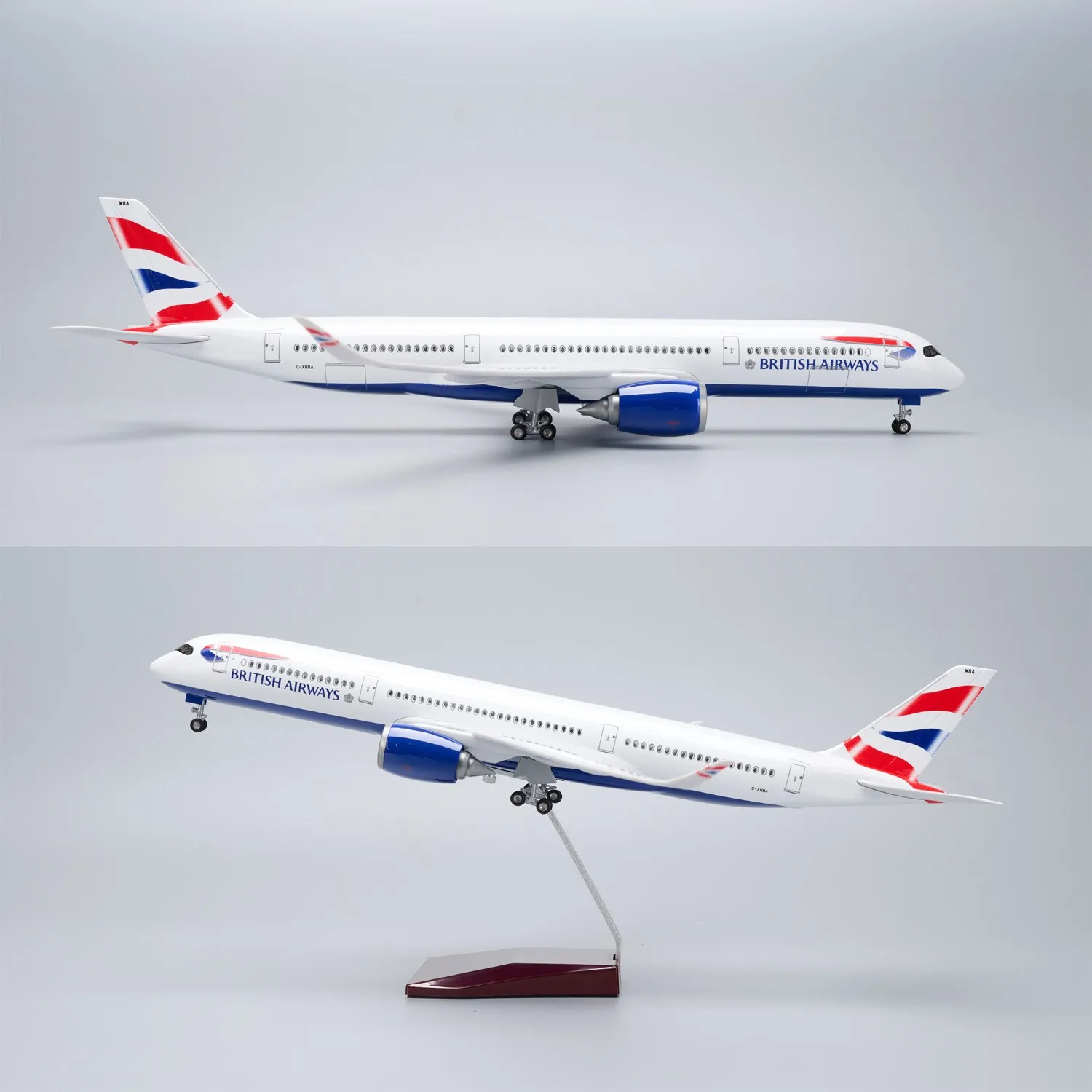 1/144 Large Scale Britain A350 Resin Diecast Airplane Model Kits with Stand ＆Wheel for Adult Aviation Gift or Display Collection