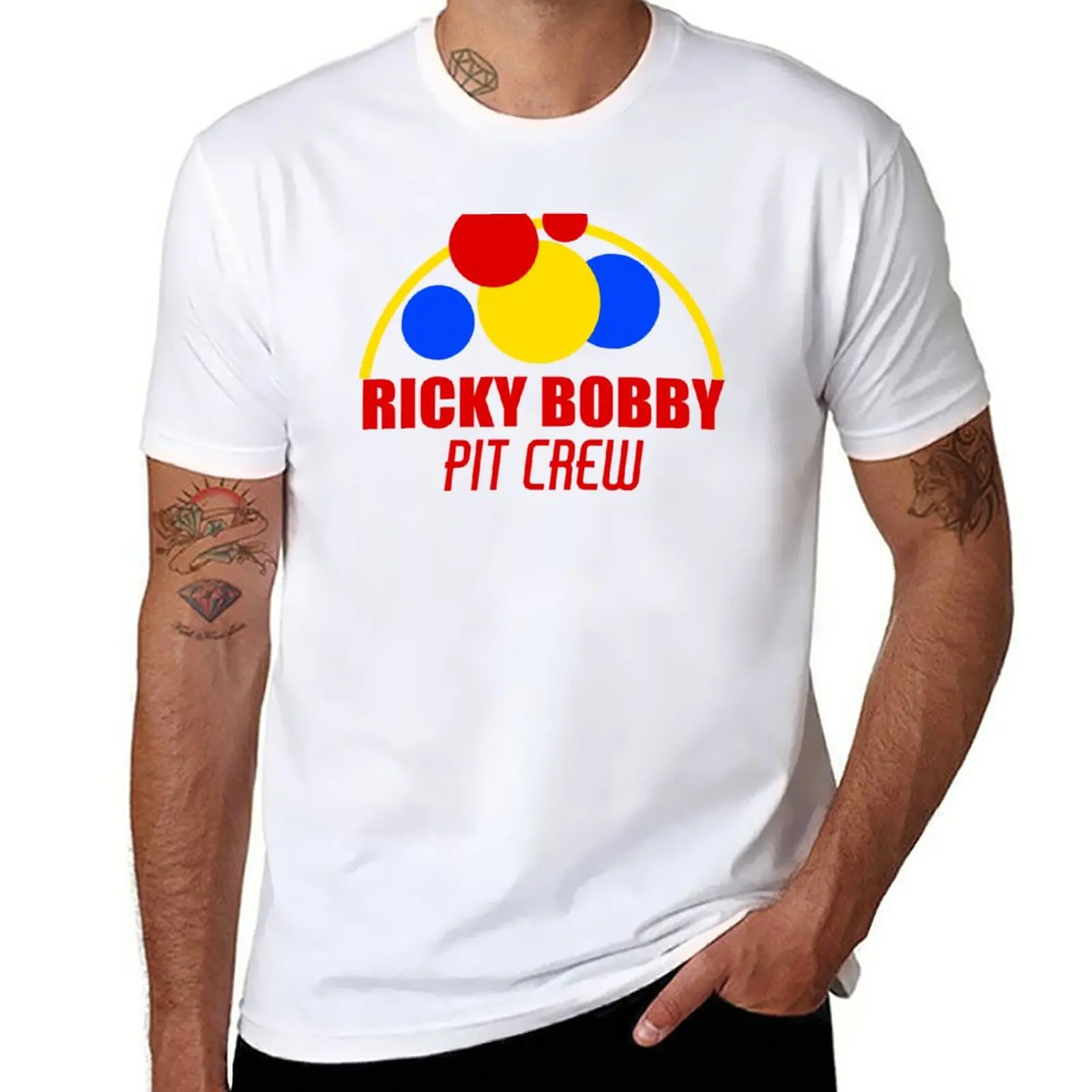 New Ricky Bobby Pit Crew T-Shirt black t shirts anime Short sleeve tee anime clothes mens white t shirts