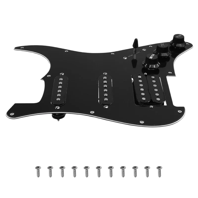 

ATSQ-Dual Coil Pickup SSH Guitar Pickguard With Silence Switch And Preloaded Wiring For ST Electric Guitar