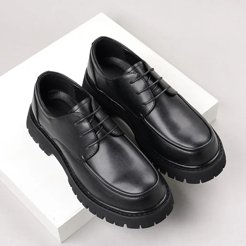 

Men Spring Autumn Breathable Business Big Head External Height Increase Anti Slip and Wear Resistant Low Cut Lace Casual Shoes
