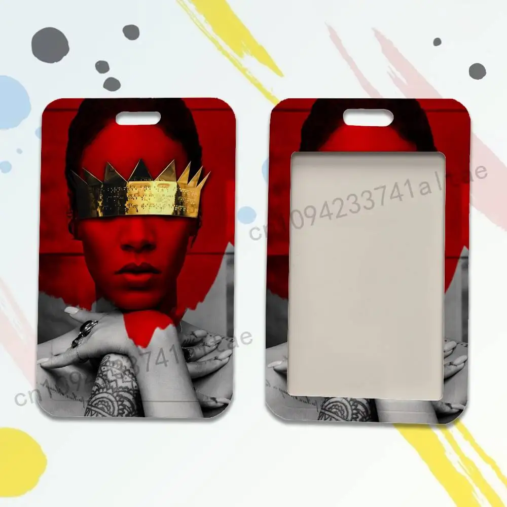 Singer R-RIHANNA Hot Card Holder Lanyard Camera Neck Strap Credit Card Case ID Badge Credentials Protection