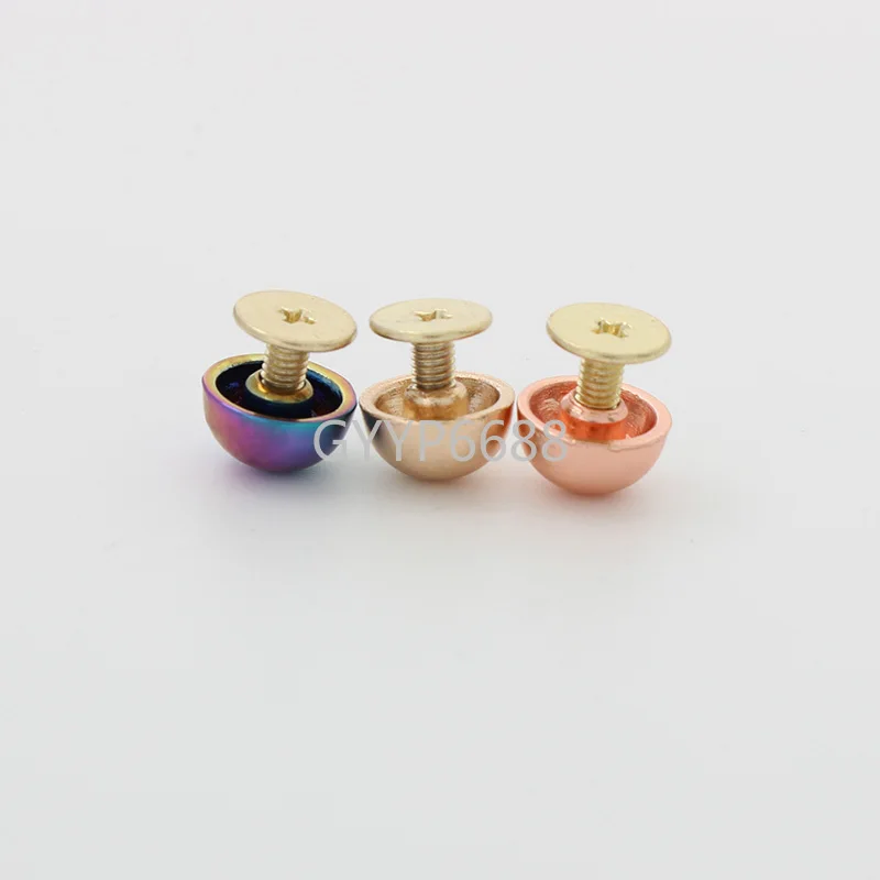 10-30-100pcs 6 colors rainbow 8*10mm alloy mushroom nail for handbag decoration fashion studs rivets purse decoration hardware