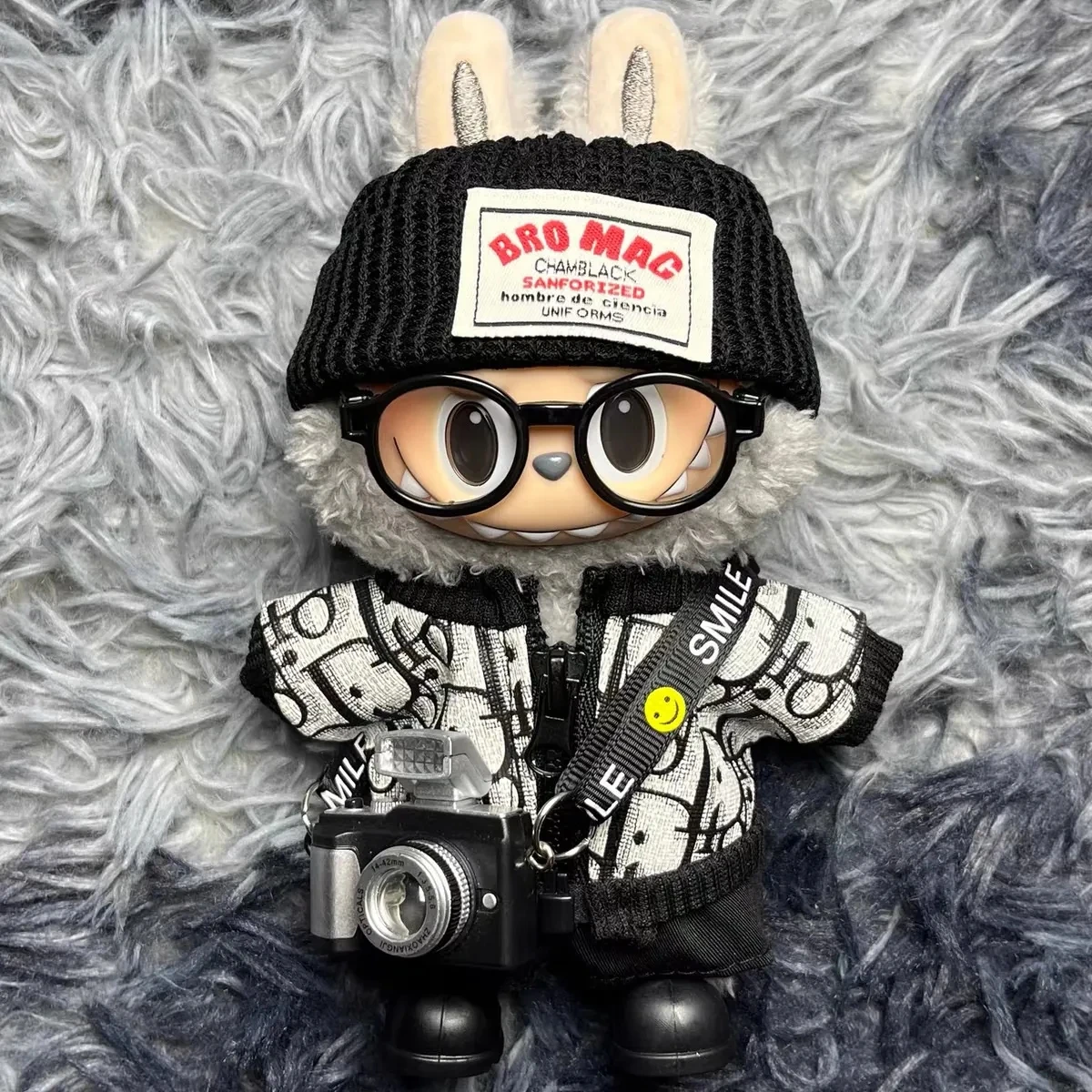 2025 pour Labubu Hip Hop marque à la mode vêtements Cool vinyle poupée 17 cm V1 V3 bricolage vêtements accessoires jouets cadeaux décoration pendentif ensemble