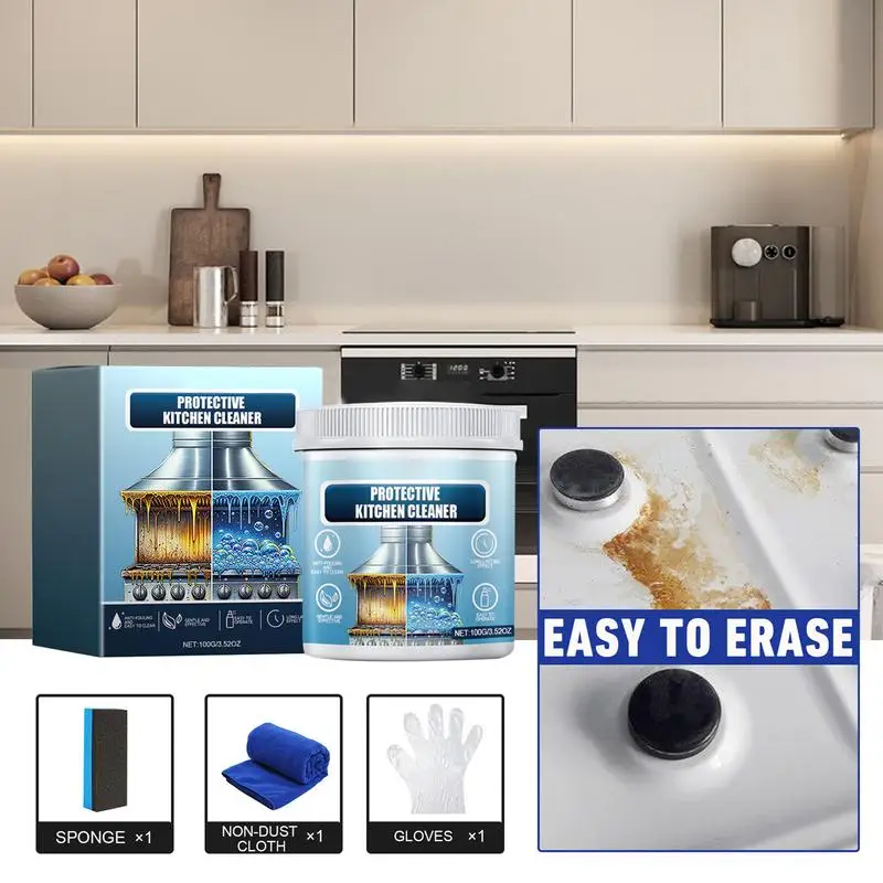 Kitchen Cleaner Powder Protective Oil Pollution Cleaning Powder Remove Kitchen Stain Kitchen Cleaner All-Purpose Cleaning Powder