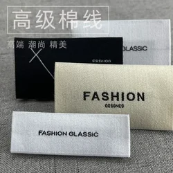 Clothing trademark, main logo,high-end cotton thread, high-density woven label, and stock universal