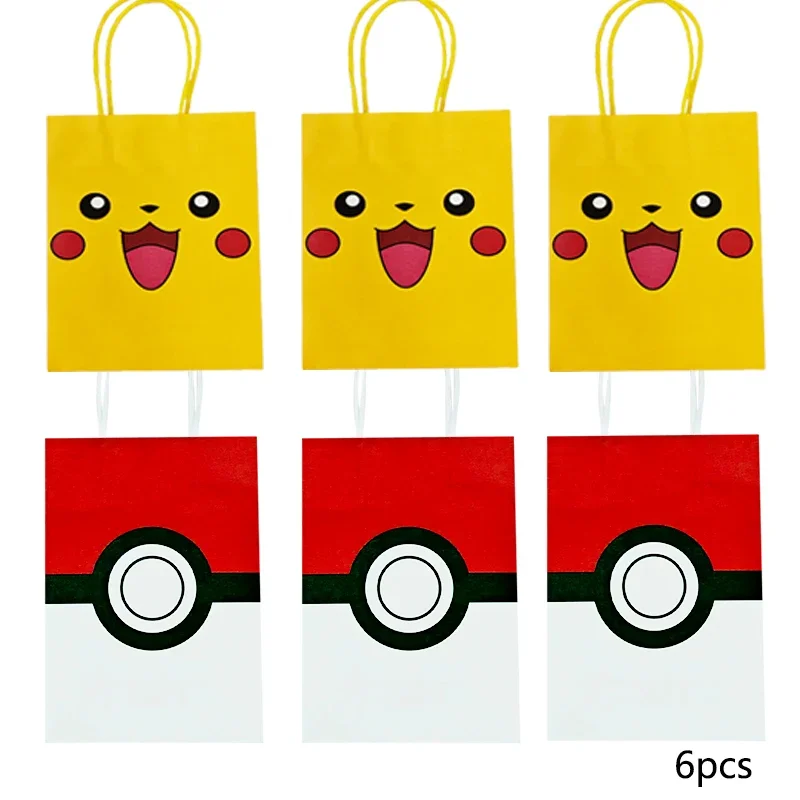 Pokemon Verpackung Tasche Geburtstag Thema Geschenk Tasche Pikachu Party Süßigkeiten Snack Geschenk Tasche Charmander Squirtle Kinder Spielzeug Geschenk