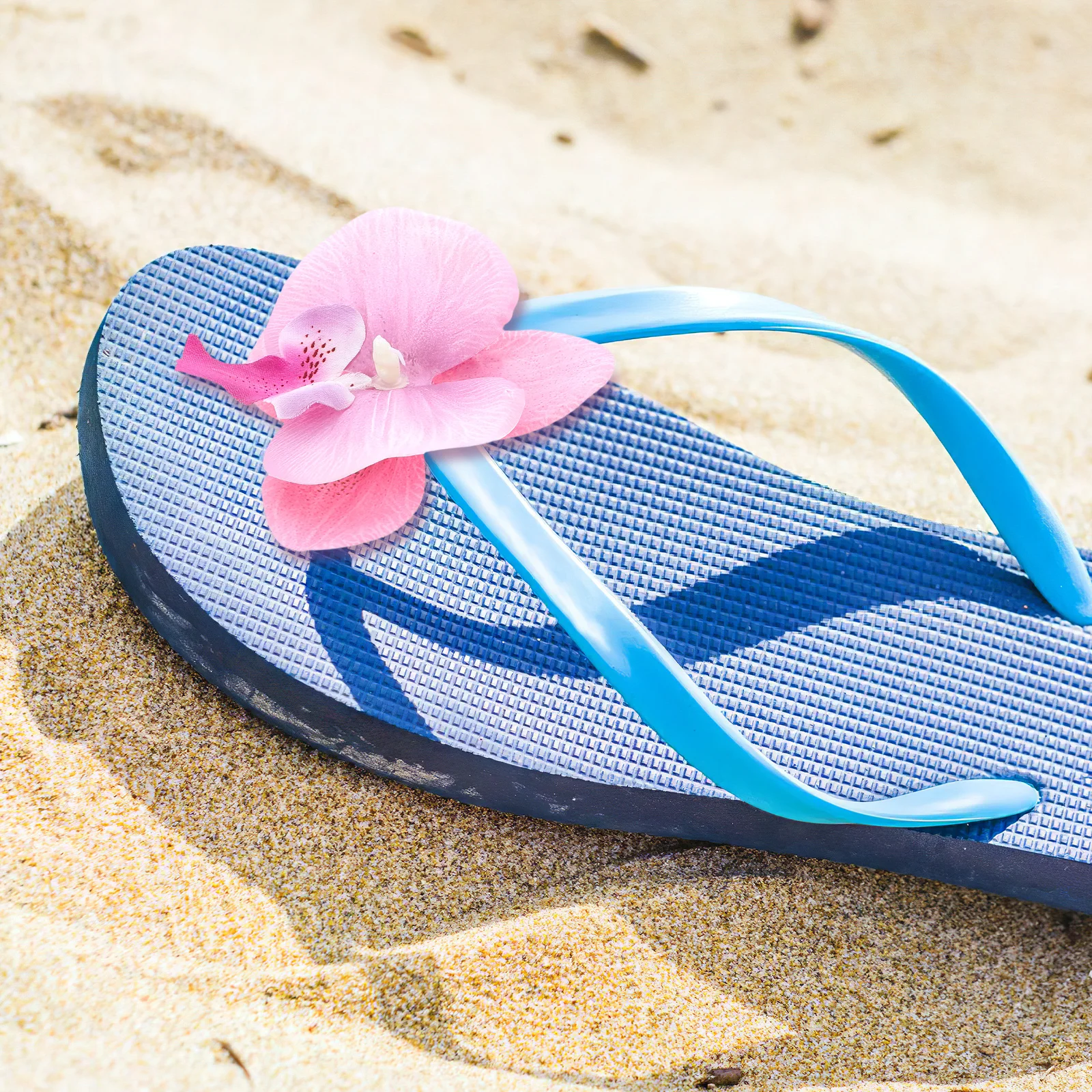 

2 Pair Elegant Orchid Flower Clips for Women Fashionable Sandal Accessories Lightweight Vacation Decorative Plastic Shoe Flowers