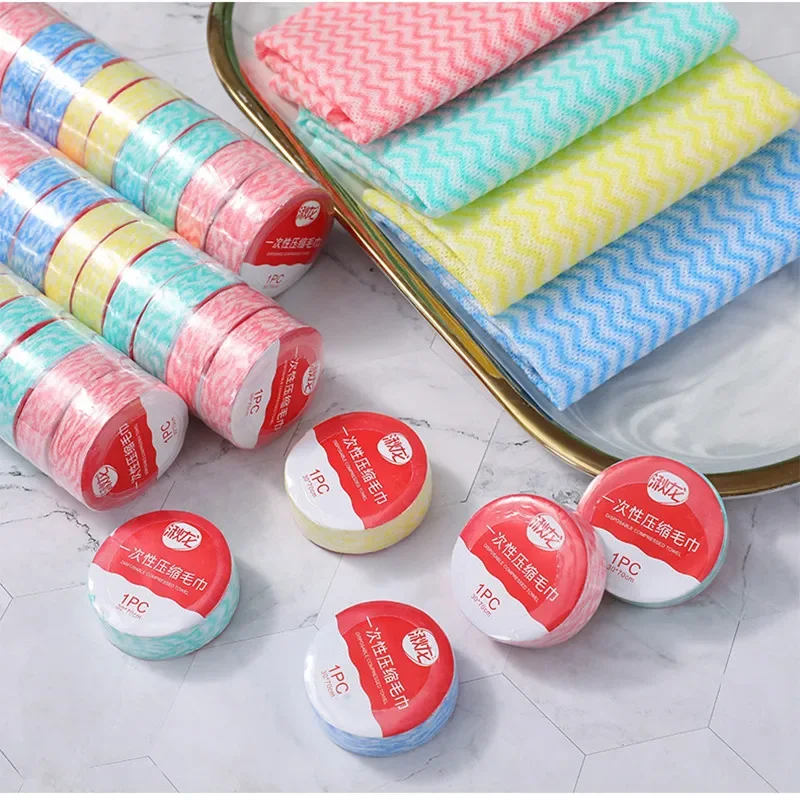 Disposable Compressed Face Towel Magical Water Absorption Travel Business Outdoor Candy White Portable Towels 30*40cm*10pcs/lot