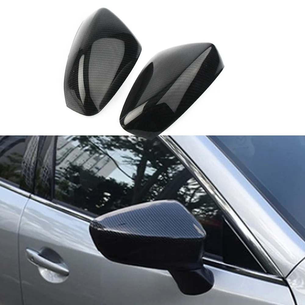 

For Mazda 6 Atenza 2014-2017 Carbon Fiber Look Rearview Side Mirror Cover Trim