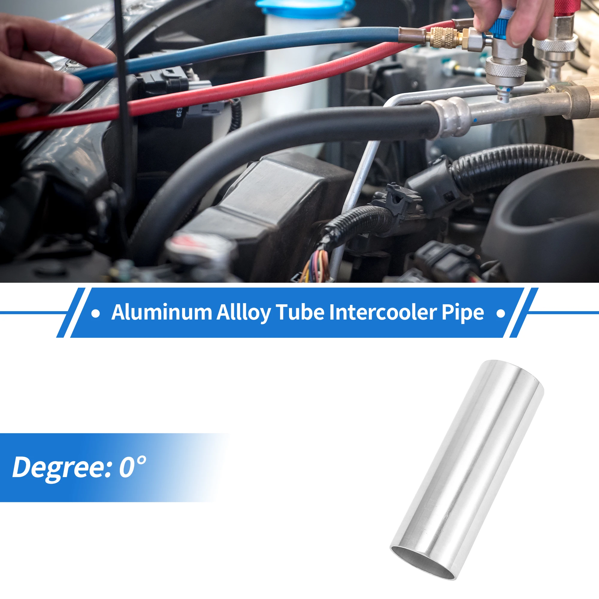 X Autohaux Vehicle OD 51-127mm Universal Tube Intercooler Pipe 150mm Length Straight Aluminum AlloyAir Intake Connection Hose