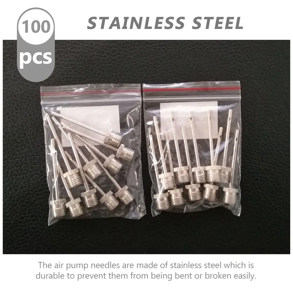 

100pcs Ball Inflation Needle Durable Stainless Steel Portable Pump Needles For Sports Yoga Balls Camping Hiking Accessories