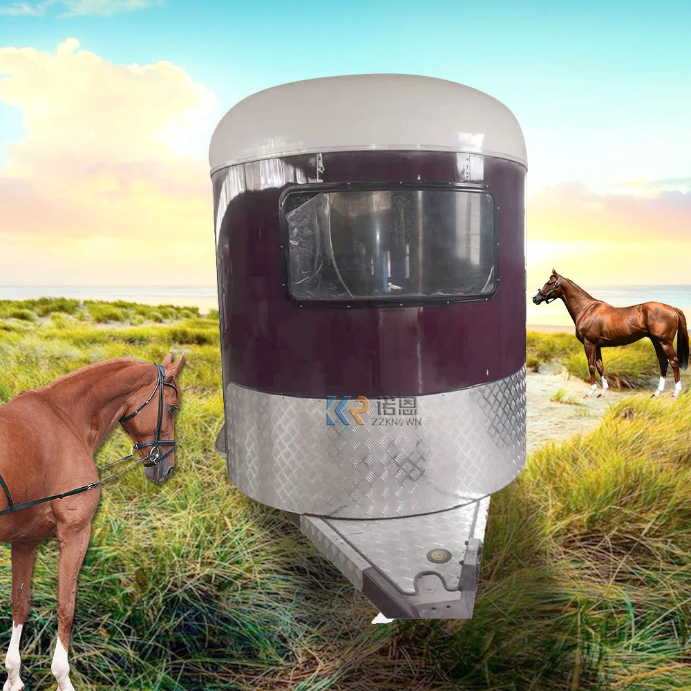 Horse Trailer Floats Made In China For Sale 2023 Australia Horse Box Trailer Window Curved High Quality