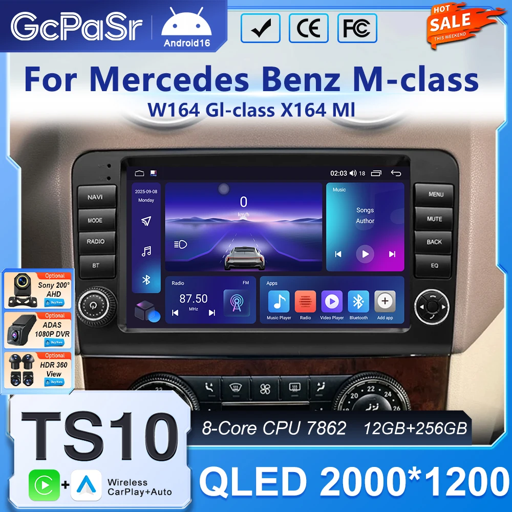 Android Auto For Mercedes Benz M-class W164 Gl-class X164 Ml Car Radio Stereo Multimedia Player Head Unit Carplay Bluetooth