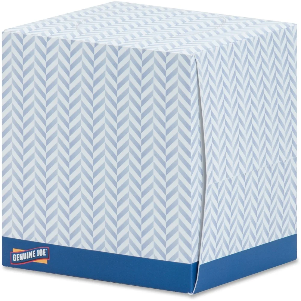 Ultra Soft Facial Tissue Cube Box 85 Sheets 36 Boxes Carton 2-Ply Recycled Fiber Dust Protection Convenient Delivery Home Office