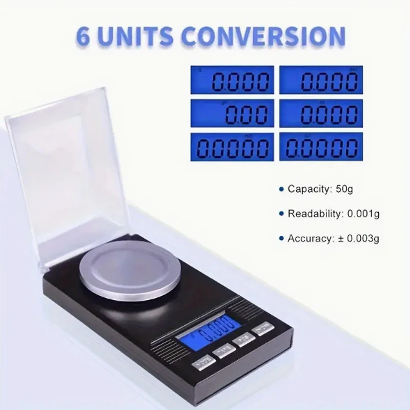 Milligram Scale USB Powered - Mg/ Gram Scale Precision Digital Pocket Carat Scale Electronic Jewelry Scales For Powder Medicine