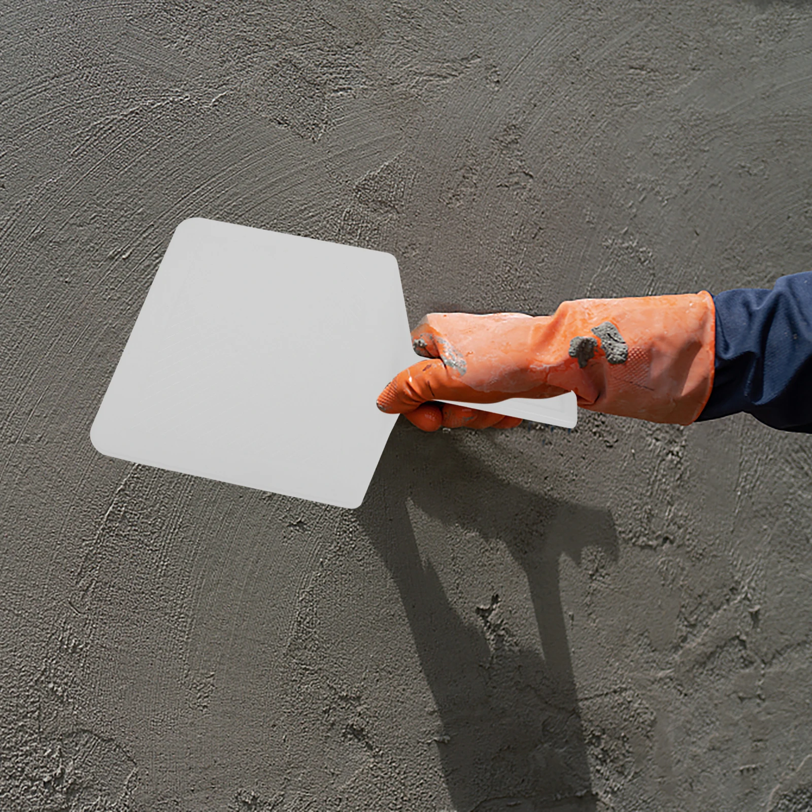 

2pcs White Plastic Cement Trowel Ergonomic H Durable Blade Construction Tool Plastering Finishing Masonry Scraper Mortar