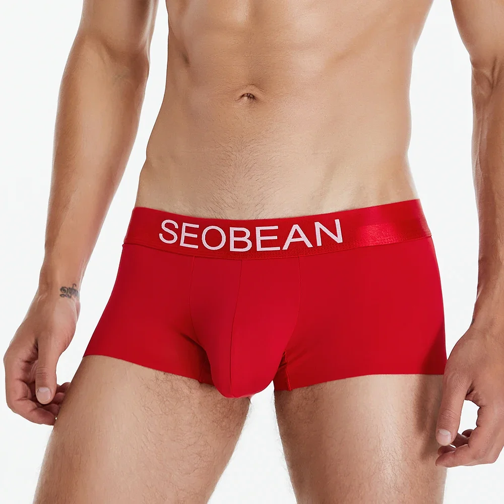Mens Sexy Boxer Ice silk seamless Underwear Slip Hombre underpants calson homme shorts boxer