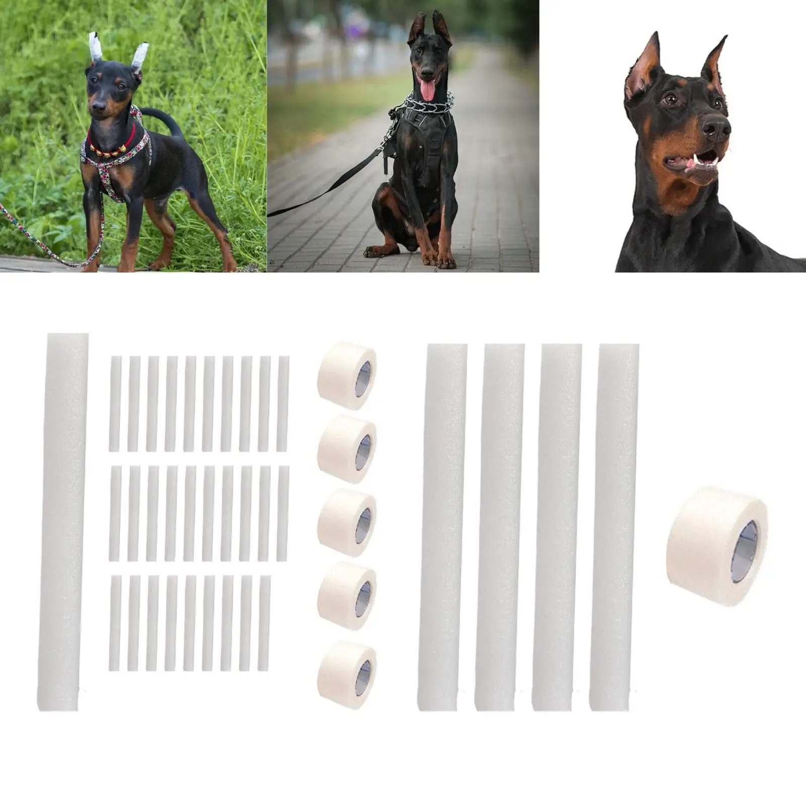 Upright Ear Support Stick for Dogs Foam Pet Ear Training Tool with Tape for Ear Stand Up Correction