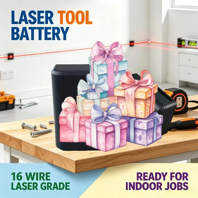 Rechargeable Li‑ion Battery Replacement For Hilda lpega 3D 4D Laser Grade 12 Wire & 16 Wire Laser Level
