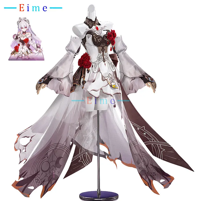 

Game Honkai Impact 3 Theresa Cosplay Costume Lunar Vow Gorgeous Wedding Dress with Veil for Women Halloween Uniforms Custom Made