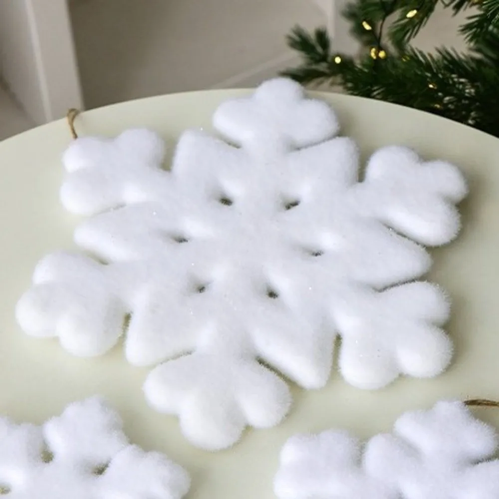White Christmas Snowflake Pendant Flocking Simulation Artificial Christmas Snowflake Realistic Christmas Tree Decoration