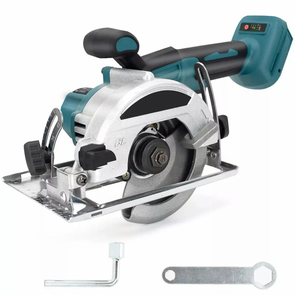 Borstelloze elektrische cirkelzagen 5 inch draadloos snijgereedschap Handheld houtbewerkingsgereedschap voor Makita 18V batterij