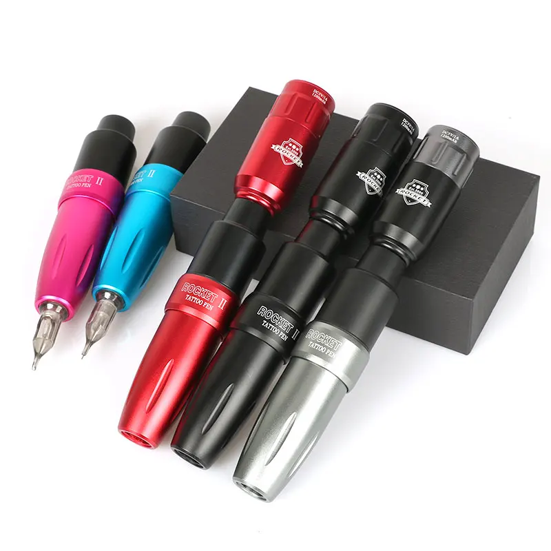 

2024 Newest Rocket 2 Tattoo Kit Wireless Mini Tattoo Power Supply RCA Jack Japan Motor Professional Advanced Tattoo Machine Set