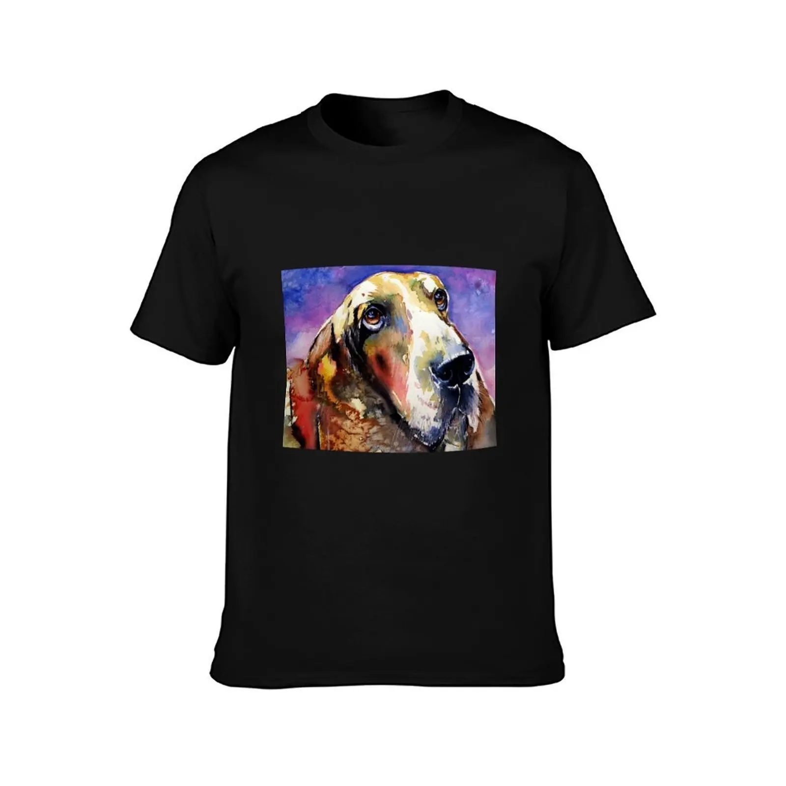 Cute basset hound cd T-Shirt, Summer Casual Cotton Tee, Oversized Streetwear Tops, Vintage Graphic Print, Loose Fit Short Sleeve