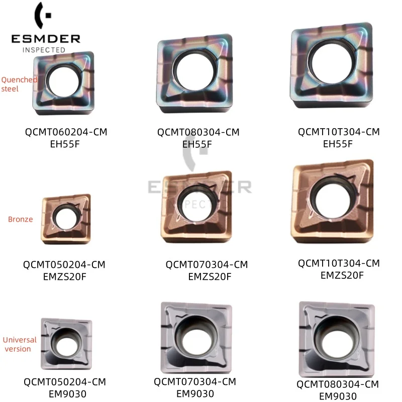 

QCMT050204 060204 070304 080304 10T304 CM Single blade U-drill Turning Tool Carbide Inserts For Hardened Steel CNC Lathe Cutters