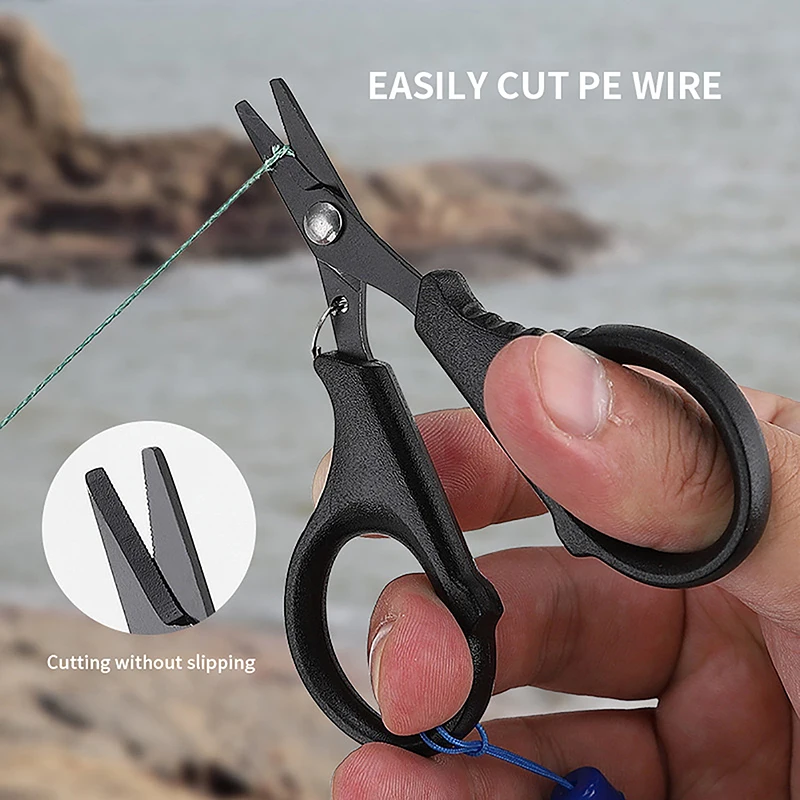 Titanium Coating Stainless Steel Fishing Scissor Plier Cut Braid Line Cutter Plies Carp Fishing Accessories Tools