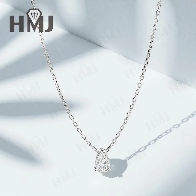 Moissanit-Halskette mit 1/2/3/4 Karat D-Farbe Birnenförmiger Moissanit S925 Vergoldete Kette in Weiß, Gelb oder Roségold für Damen, Verlobung, Alltag und Charme – Detail 12