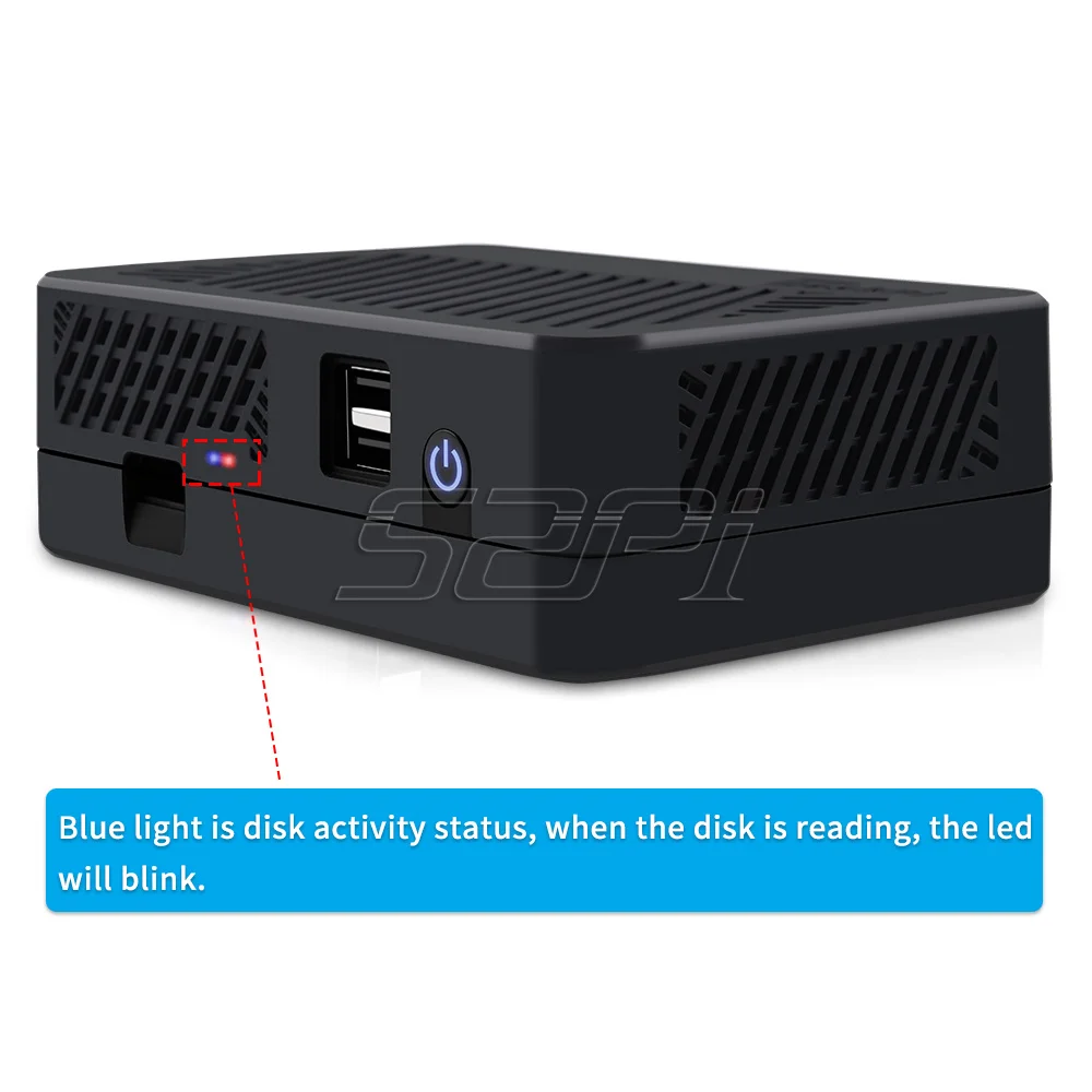 52Pi DeskPi Lite NAS Case with M.2 SATA SSD Expansion Board Cooling Heatsinks PWM fan For Raspberry Pi 4B