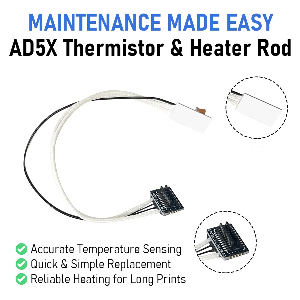 AD5X Hot End Heating Component for Flashforge 3D Printer Accessories Heat-Insulating Clip AD5X Nozzle Heating Assembly Kit