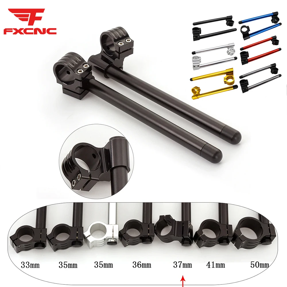 

Universal CNC Aluminum Motorcycle Riser Handlebar 31-54MM Clip-Ons Fork Handle Bars Clip ons high quality Motorbike Handlebar